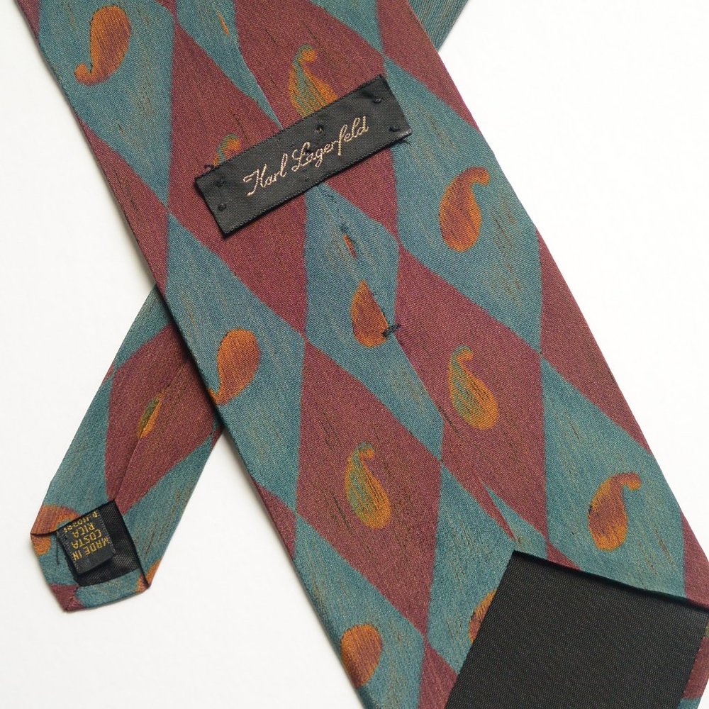 KARL LAGERFELD - Checked Paisley Tie